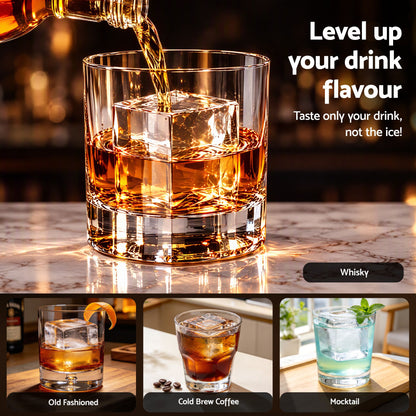 Artiss 5cm Clear Ice Mold Whiskey Large Square Ice Cube Tray-Home &amp; Garden > Kitchenware > Kitchen Utensils-PEROZ Accessories