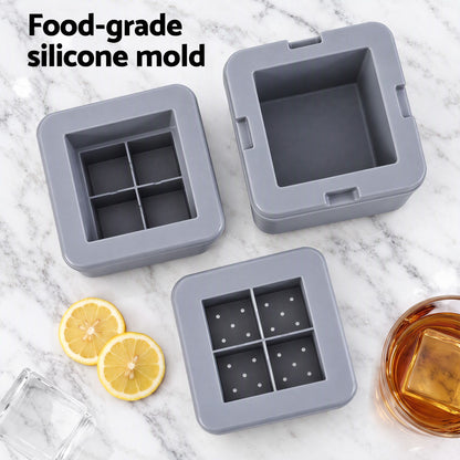 Artiss 5cm Clear Ice Mold Whiskey Large Square Ice Cube Tray-Home &amp; Garden > Kitchenware > Kitchen Utensils-PEROZ Accessories