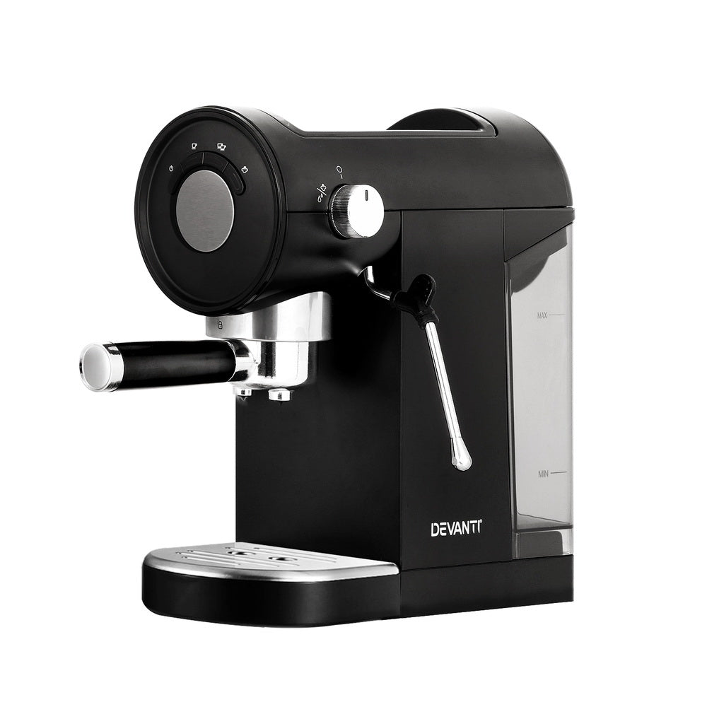 Devanti 20 Bar Coffee Machine Espresso Cafe Maker Black-Appliances &gt; Kitchen Appliances-PEROZ Accessories