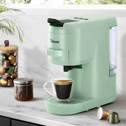 Vevare Capsule Coffee Machine 19 Bars 3-in-1 Nespresso Cafe Maker Mint-Capsule Coffee Machine-PEROZ Accessories