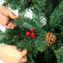 Mazam Christmas Tree 2.4M 8FT Xmas Decorations Green w/ LED Light and Pine Cones-Christmas Trees-PEROZ Accessories