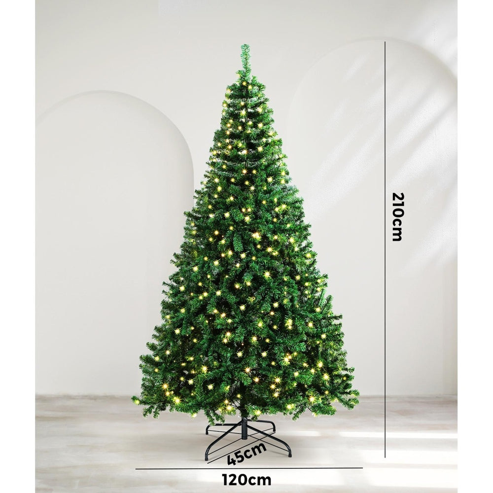 Mazam LED Christmas Tree 2.1M 7FT Xmas Trees Decorations Green 1050 Tips-Christmas Trees-PEROZ Accessories
