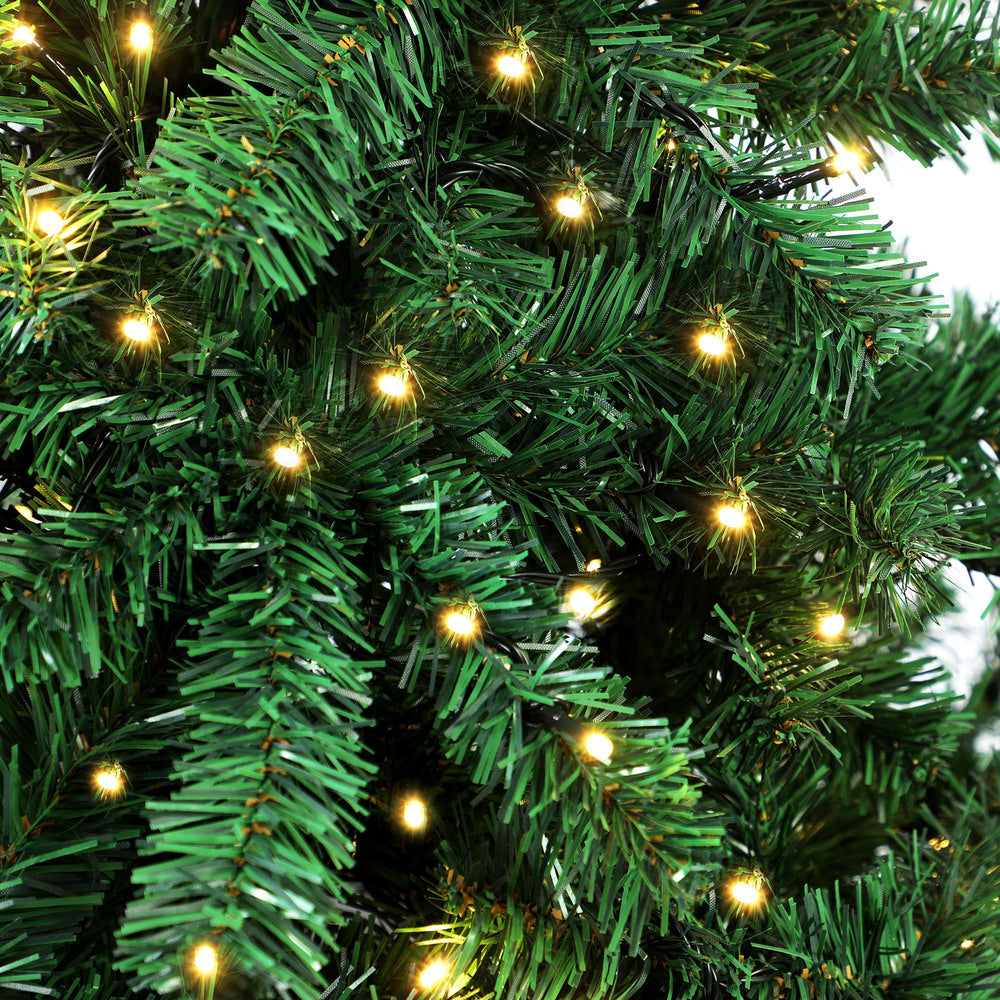 Mazam Christmas Tree 2.4M 8FT Xmas Decorations Home Decor Green with LED lights-Christmas Trees-PEROZ Accessories