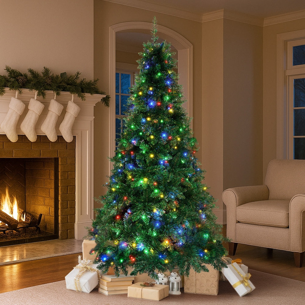 Tinseltown LED Christmas Tree 2.1M 7FT Multi Colour Lights 8 Flash Modes-Christmas Tree-PEROZ Accessories