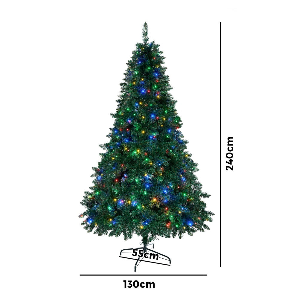 Tinseltown LED Christmas Tree 2.4M 8FT Multi Colour Lights 8 Flash Modes-Christmas Tree-PEROZ Accessories
