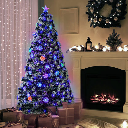 Tinseltown LED Christmas Tree 2.1M 7FT with Tree Skirt Light Snow-sprayed Green-Christmas Tree-PEROZ Accessories