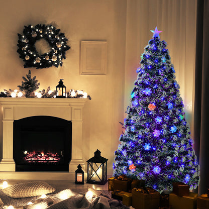 Tinseltown LED Christmas Tree 2.1M 7FT with Tree Skirt Light Snow-sprayed Green-Christmas Tree-PEROZ Accessories