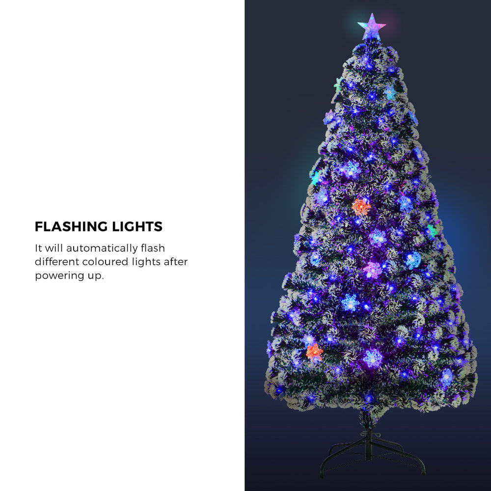 Tinseltown LED Christmas Tree 2.1M 7FT with Tree Skirt Light Snow-sprayed Green-Christmas Tree-PEROZ Accessories