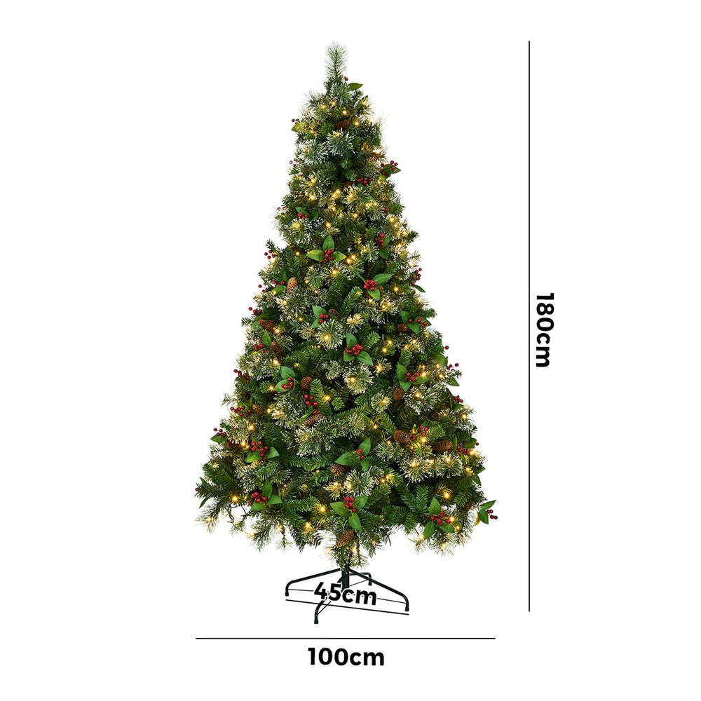Tinseltown LED Christmas Tree 1.8M 6FT with Lights Ornaments Green-Christmas Tree-PEROZ Accessories
