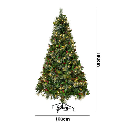 Tinseltown LED Christmas Tree 1.8M 6FT with Lights Ornaments Green-Christmas Tree-PEROZ Accessories