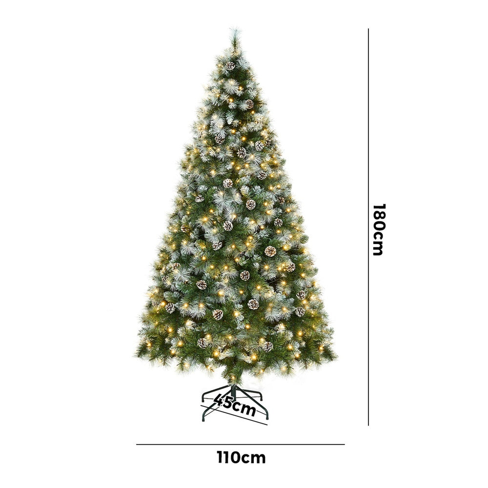 Tinseltown LED Christmas Tree 1.8M 6FT Pre-lit Light 8 Flash Modes Pine Cones-Christmas Tree-PEROZ Accessories