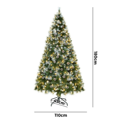 Tinseltown LED Christmas Tree 1.8M 6FT Pre-lit Light 8 Flash Modes Pine Cones-Christmas Tree-PEROZ Accessories