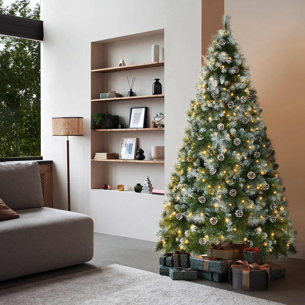 Tinseltown LED Christmas Tree 2.1M 7FT Pre-lit Light 8 Flash Modes Pine Cones-Christmas Tree-PEROZ Accessories