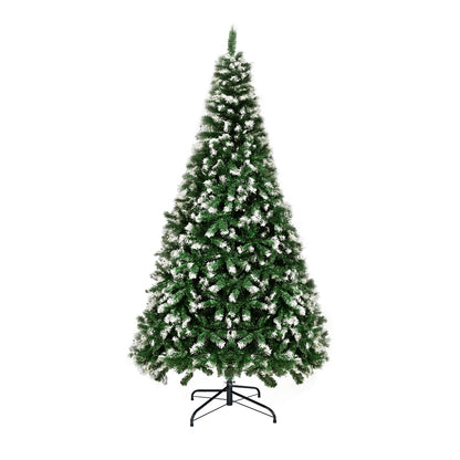 Mazam Christmas Tree 2.4M 8FT Xmas Trees Snowy Decorations Green 1480 Tips-Christmas Trees-PEROZ Accessories