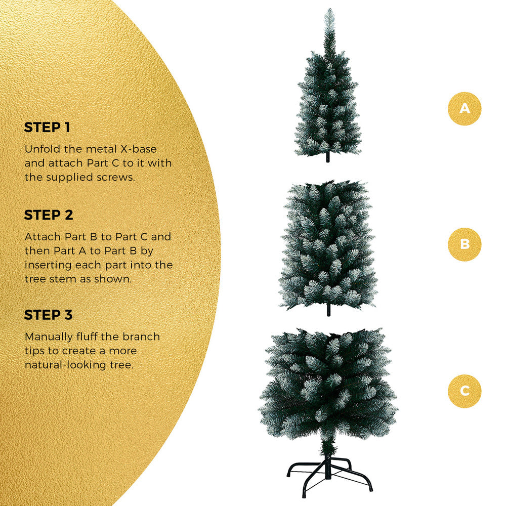 Tinseltown Slim Christmas Tree 1.8M 6FT Green and White-Christmas Tree-PEROZ Accessories