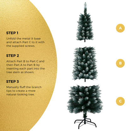 Tinseltown Slim Christmas Tree 1.8M 6FT Green and White-Christmas Tree-PEROZ Accessories