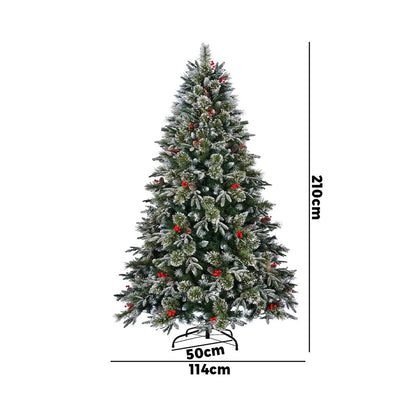 Mazam LED Christmas Tree 2.1M 7FT Green White 1210 Tips-Christmas Tree-PEROZ Accessories