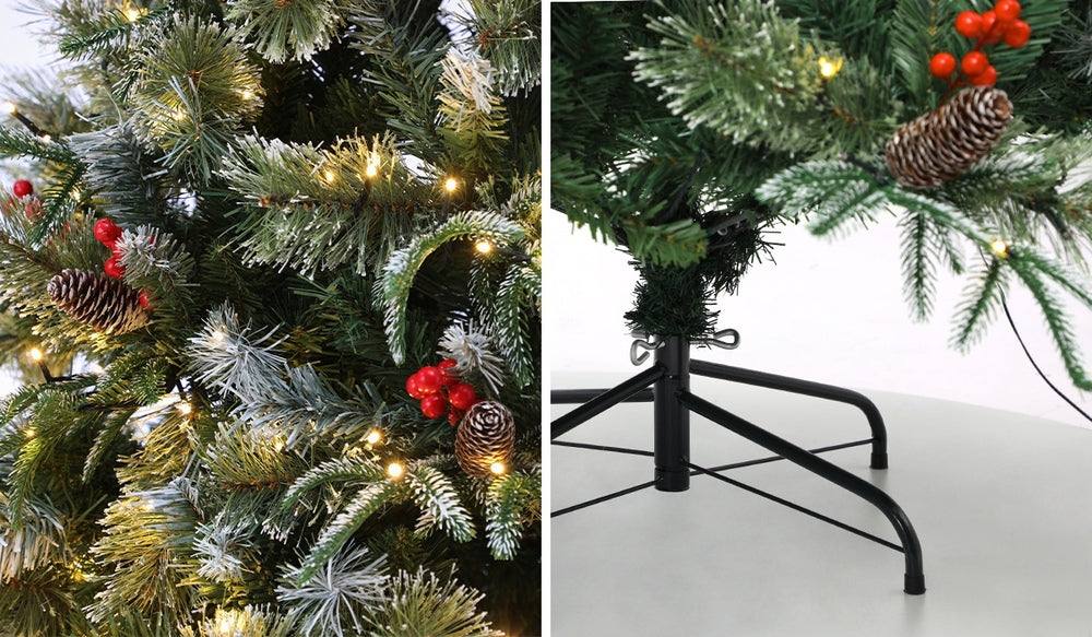 Mazam LED Christmas Tree 2.1M 7FT Green White 1210 Tips-Christmas Tree-PEROZ Accessories
