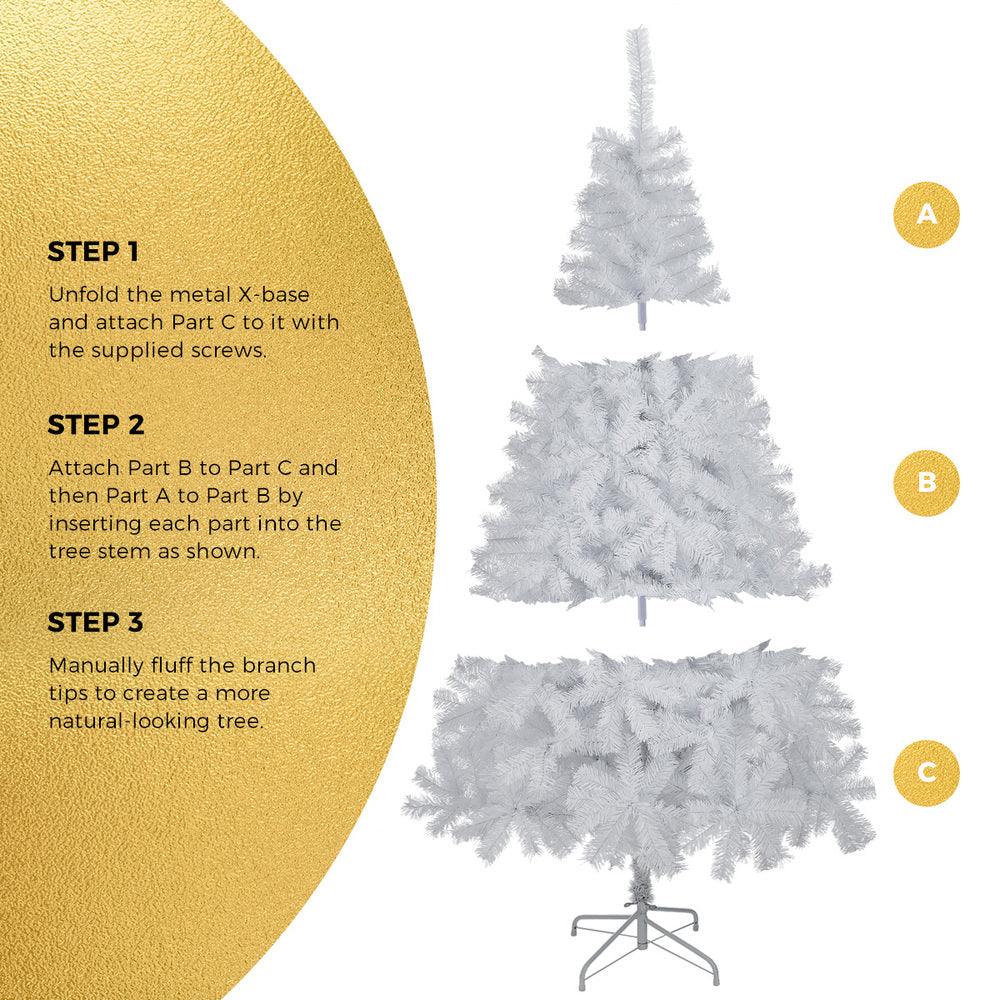 Tinseltown White Christmas Tree 1.8M 6FT 650tips-Christmas Tree-PEROZ Accessories