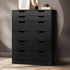 Oikiture 6 Chest of Drawers Tallboy Storage Cabinet Dresser Bedroom Black-Chest of Drawers-PEROZ Accessories