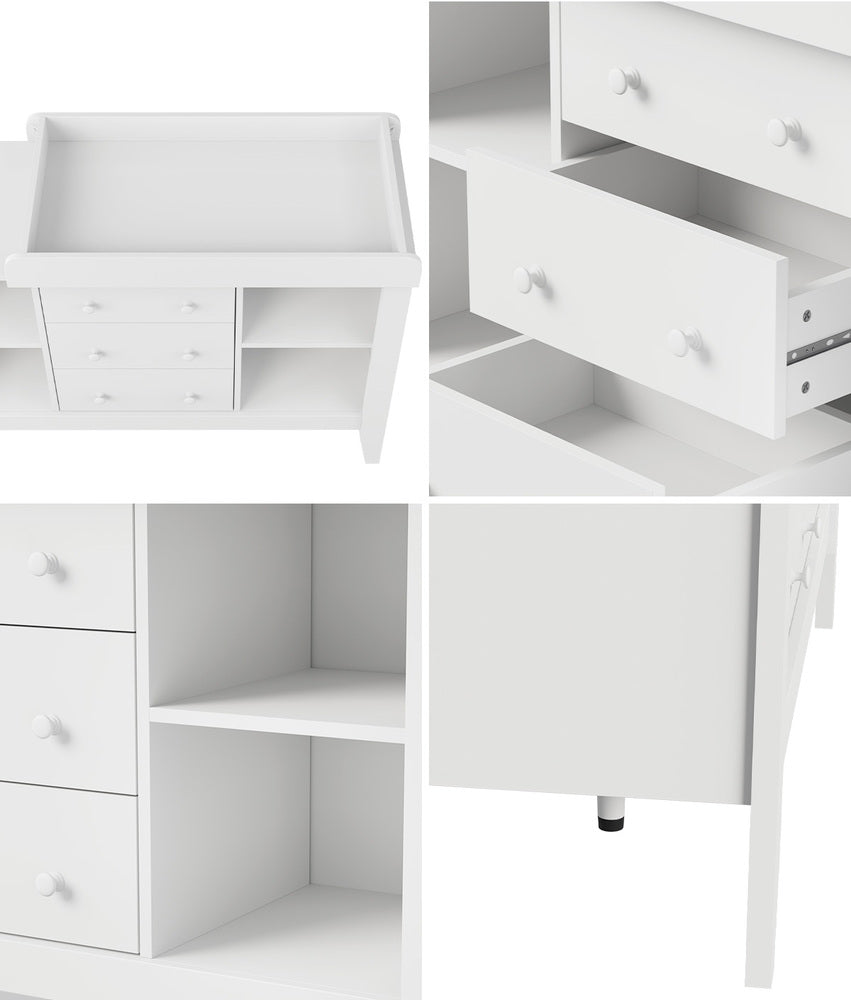 Oikiture Baby Changing Table Chest of Drawers Cabinet Nursery Furniture-Chest of Drawers-PEROZ Accessories