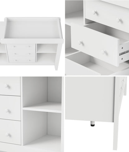 Oikiture Baby Changing Table Chest of Drawers Cabinet Nursery Furniture-Chest of Drawers-PEROZ Accessories