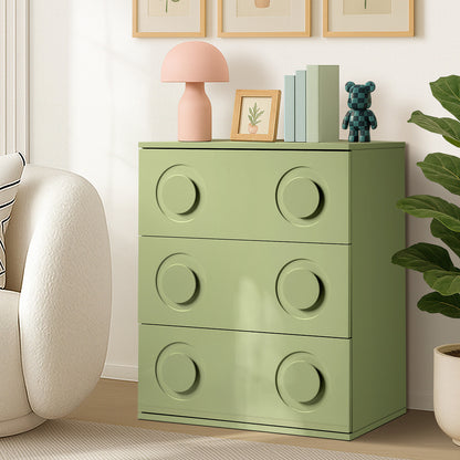 Oikiture 3 Chest of Drawers Cabinet Bedroom Dresser Night Stand Green-Chest of Drawers-PEROZ Accessories