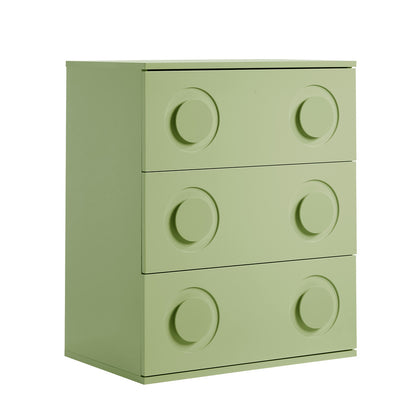 Oikiture 3 Chest of Drawers Cabinet Bedroom Dresser Night Stand Green-Chest of Drawers-PEROZ Accessories