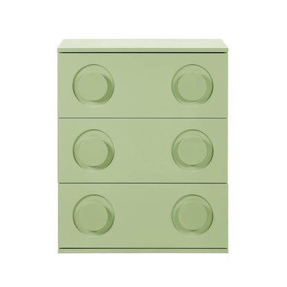 Oikiture 3 Chest of Drawers Cabinet Bedroom Dresser Night Stand Green-Chest of Drawers-PEROZ Accessories