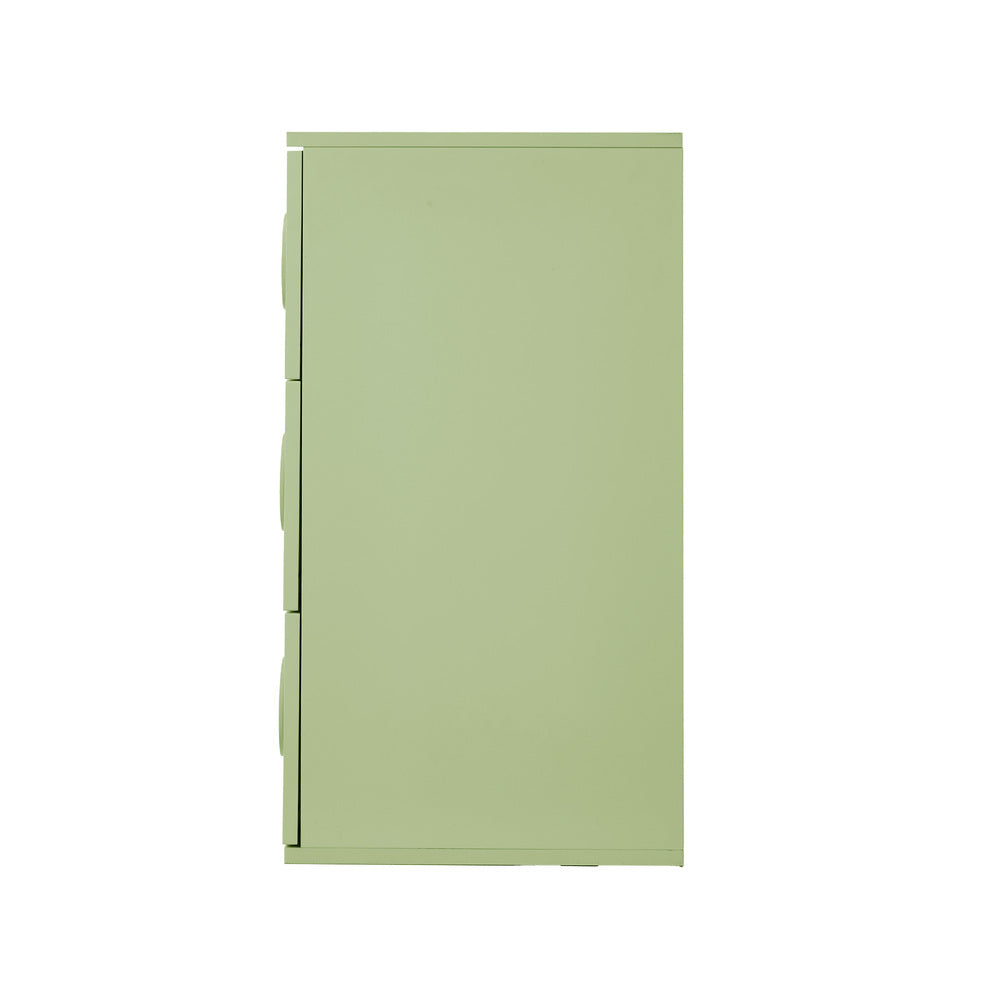 Oikiture 3 Chest of Drawers Cabinet Bedroom Dresser Night Stand Green-Chest of Drawers-PEROZ Accessories
