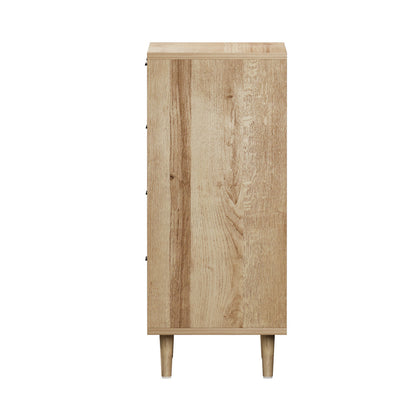 Oikiture 5 Chest of Drawers and 2 Bedside Tables Bedroom Set Natural-Bedroom Set-PEROZ Accessories