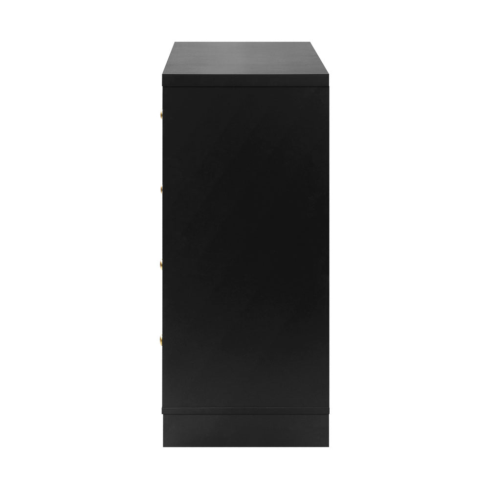 Oikiture Chest of Drawers with 5 Drawers Dresser Tallboy Storage Cabinet Black-Drawers-PEROZ Accessories