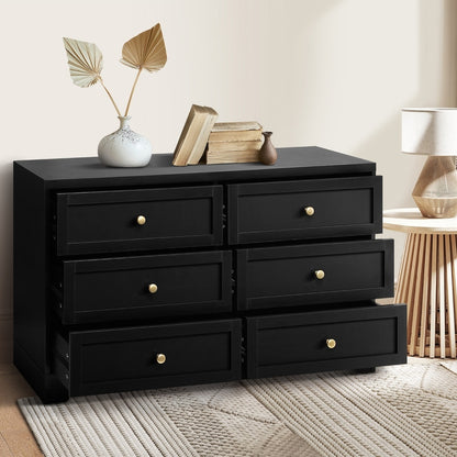 Oikiture 6 Chest of Drawers and 2 Bedside Tables Hamptons Furniture Set-Chest of Drawers-PEROZ Accessories