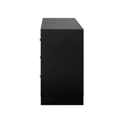 Oikiture Chest of Drawers with 7 Drawers Dresser Tallboy Storage Cabinet Black-Drawers-PEROZ Accessories