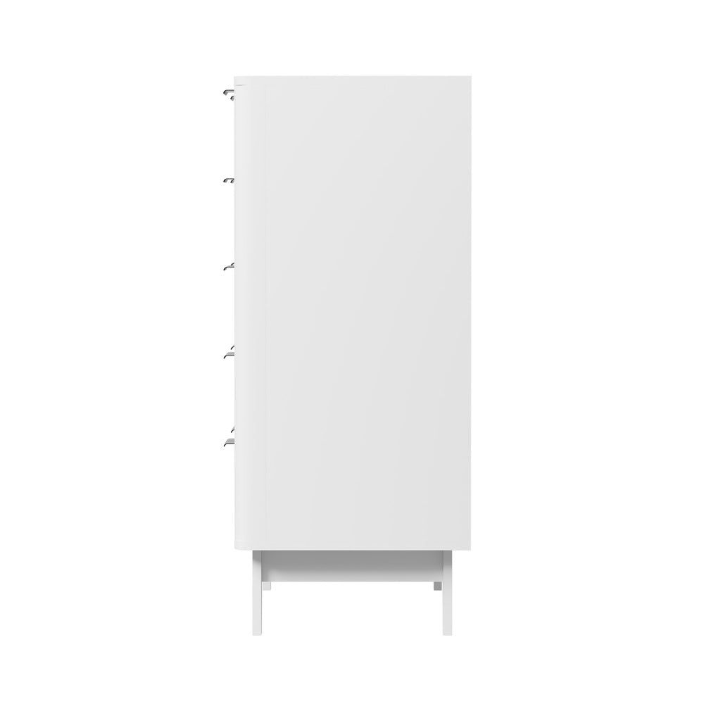 Oikiture 5 Chest of Drawers Dressers Tallboy Stripe White-Chest of Drawers-PEROZ Accessories