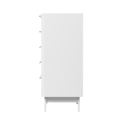 Oikiture 5 Chest of Drawers Dressers Tallboy Stripe White-Chest of Drawers-PEROZ Accessories