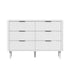 Oikiture 6 Chest of Drawers Dressers Lowboy Stripe White-Chest of Drawers-PEROZ Accessories