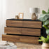 Oikiture 6 Chest of Drawers Cabinet Dresser Table Lowboy Walnut-Chest of Drawers-PEROZ Accessories