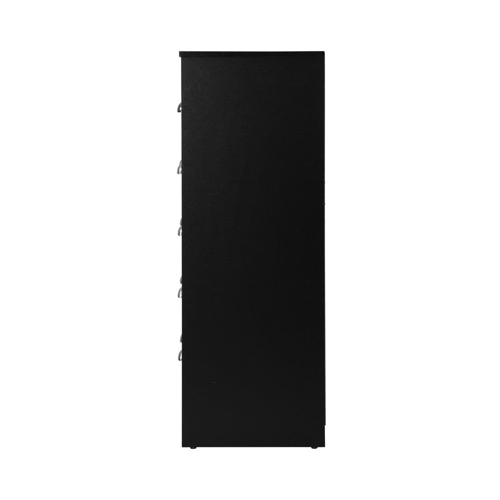 Oikiture 6 Chest of Drawers Tallboy Dresser Black-Chest of Drawers-PEROZ Accessories