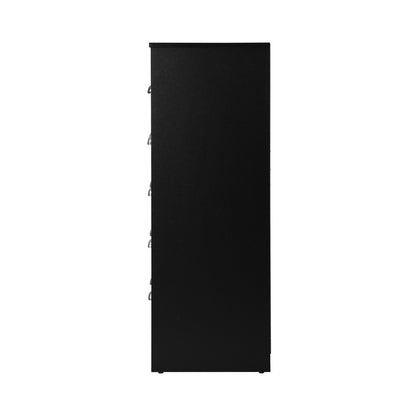 Oikiture 6 Chest of Drawers Tallboy Dresser Black-Chest of Drawers-PEROZ Accessories