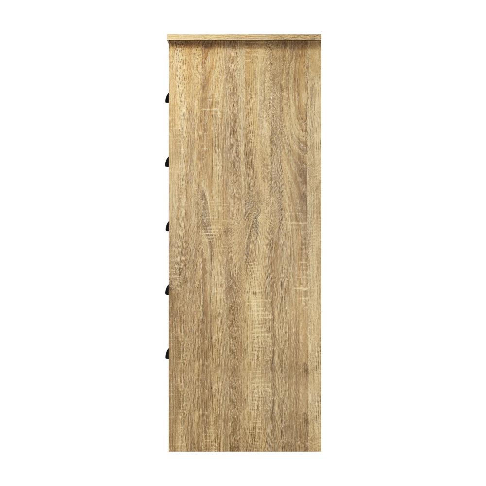 Oikiture Tallboy Chest of Drawer Dresser with 6 Drawers Bedroom Storage Cabinet Natural Wood-Drawers-PEROZ Accessories