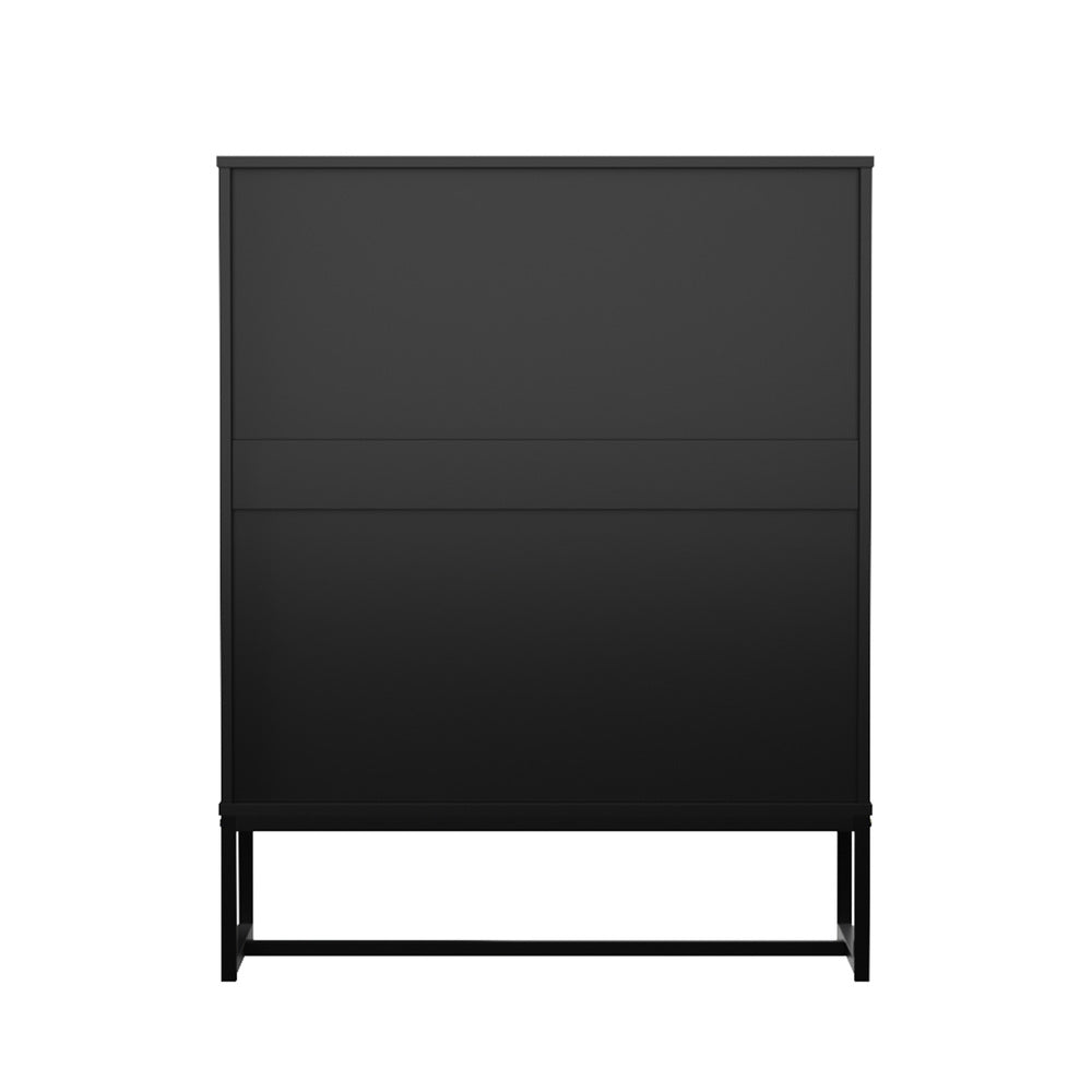 Oikiture 4 Chest of Drawers Tallboy Metal Black-Chest of Drawers-PEROZ Accessories
