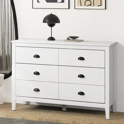 Oikiture 6 Chest of Drawers Dresser Vintage-Chest of Drawers-PEROZ Accessories