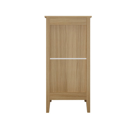 Oikiture 5 Chest of Drawers Dresser Tallboy Storage Cabinet Natural-Chest of Drawerss-PEROZ Accessories
