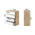 Oikiture 5 Chest of Drawers Tallboy Cabinet Dresser Table Wooden White Furniture-Chest of Drawers-PEROZ Accessories