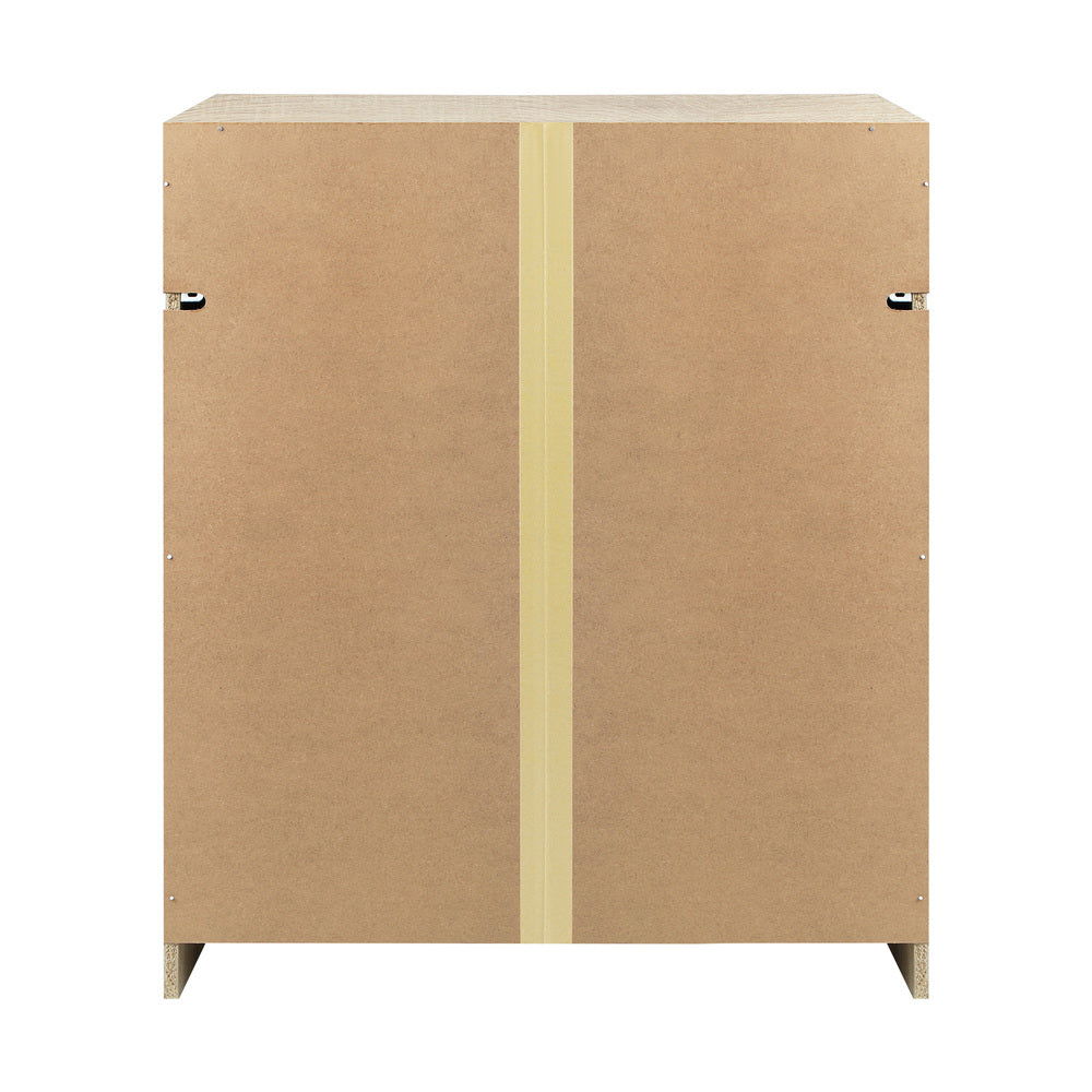 Oikiture 5 Chest of Drawers Tallboy Cabinet Dresser Table Wooden White Furniture-Chest of Drawers-PEROZ Accessories
