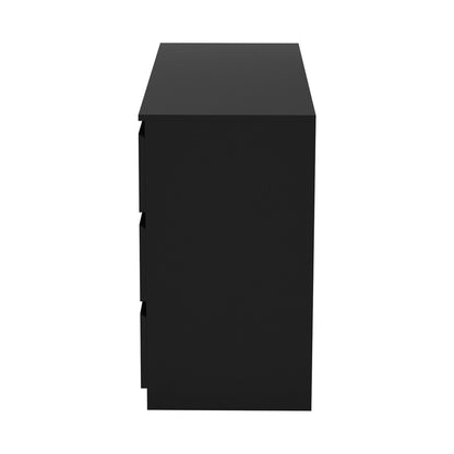 Oikiture 6 Chest of Drawers Lowboy Dresser Table Bedroom Black-Chest of Drawers-PEROZ Accessories