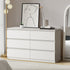 Oikiture 6 Chest of Drawers Lowboy Dresser Table Bedroom White-Chest of Drawers-PEROZ Accessories