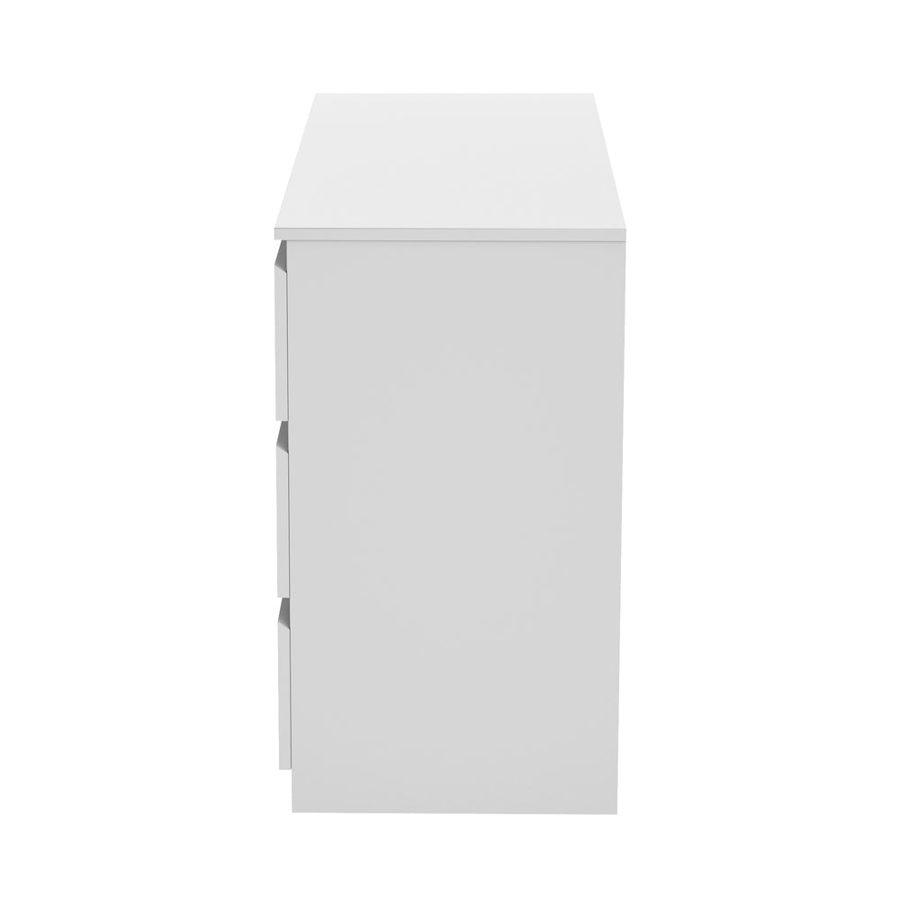 Oikiture 6 Chest of Drawers Lowboy Dresser Table Bedroom White-Chest of Drawers-PEROZ Accessories