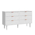 Oikiture 6 Chest of Drawers Lowboy White Gold-Chest of Drawers-PEROZ Accessories